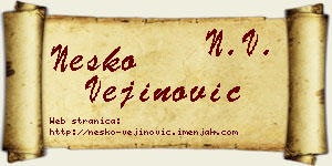Neško Vejinović vizit kartica